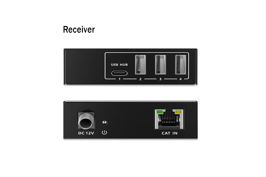 Подовжувач Digitus USB 3.2 Gen1, для використання з кабелем Cat6A, до 100 м, 3 х USB-A, 1 x USB-C, чорний - фото 10