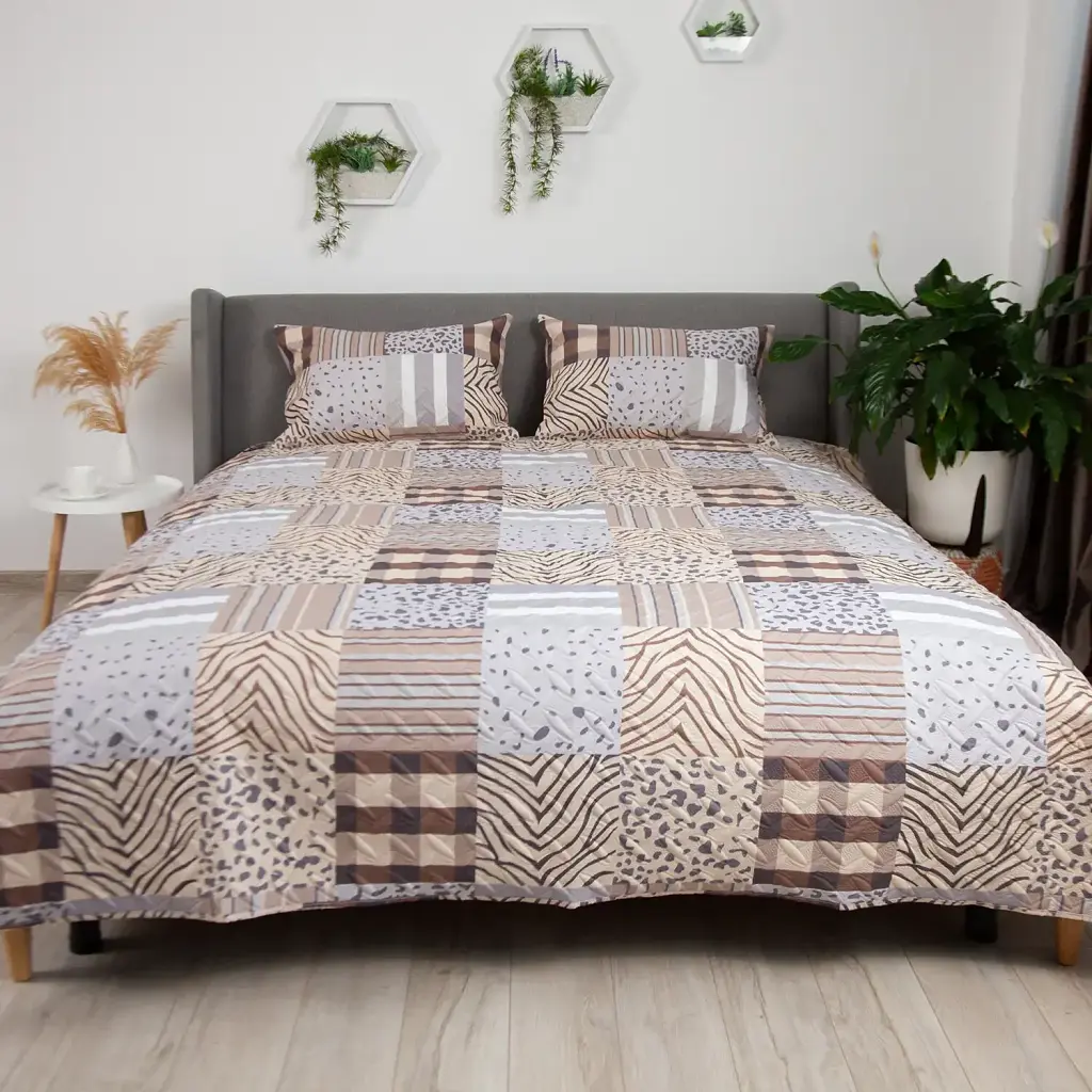 Покривало ТЕП Provence з наволочкою 50x70 см Сафарі 150x210 см бежеве - фото 2