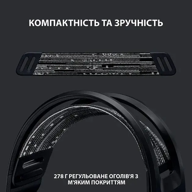 Бездротова ігрова гарнітура з підсвічуванням Logitech G733 Wireless LIGHTSPEED RGB (981-000864) чорна - фото 3