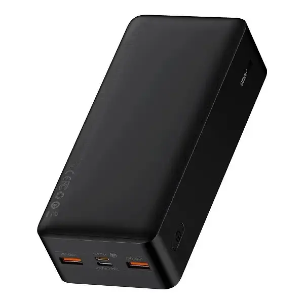 Портативный зарядный повербанк Baseus Bipow Digital Display 30000 mAh на 20 W LED-дисплей + кабель оригинал - фото 3