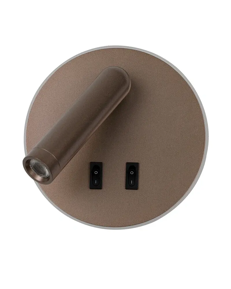 Бра, настенный светильник Italux WL-53742-1-CF Furla LED 2x8W 3000K 516Lm IP20 коричневый - фото 2