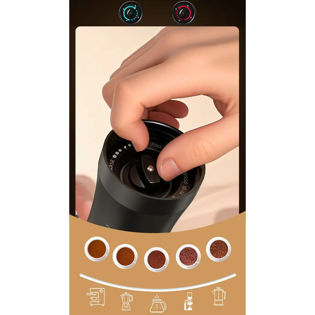 Ручна кавомолка Circle Joy Coffee Grinder CJ-SMDJ01 Black [129239] - фото 7