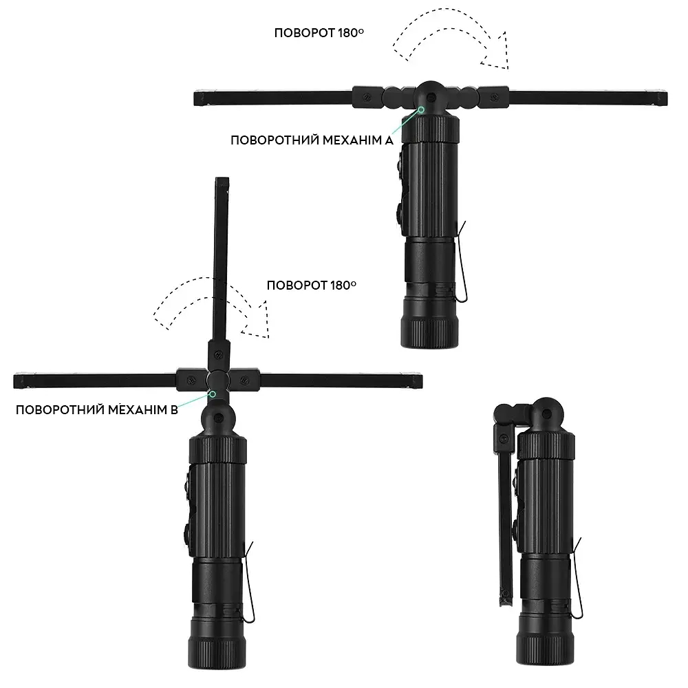 Ліхтар на магніті портативний складаний No Brand USB LED Work Lamp W549 складаний 5 режимів - фото 14