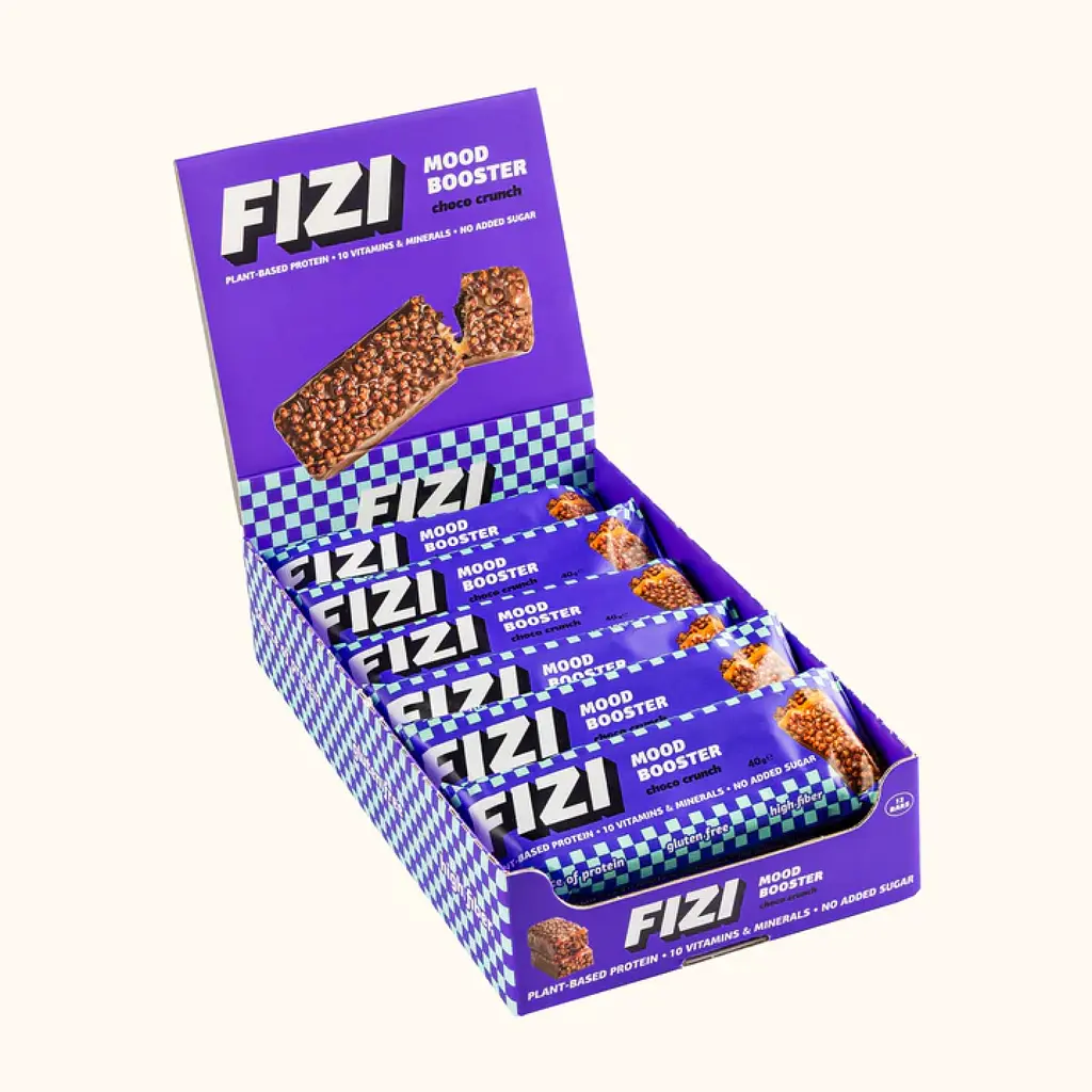 Енергетичні батончики, Fizi Mood Booster — 12 × 40 г Choco Crunch