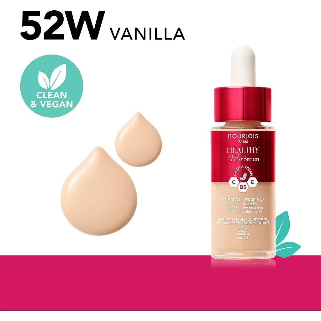 Тональна основа Bourjois Healthy Mix Serum відтінок 52W (Vanilla) 30 мл - фото 3