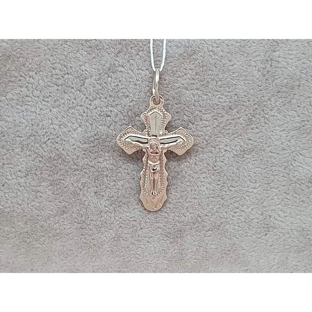 Золотий хрестик Харківська ювелірна фабрика. Розп'яття Христа. 11052-А - фото 2