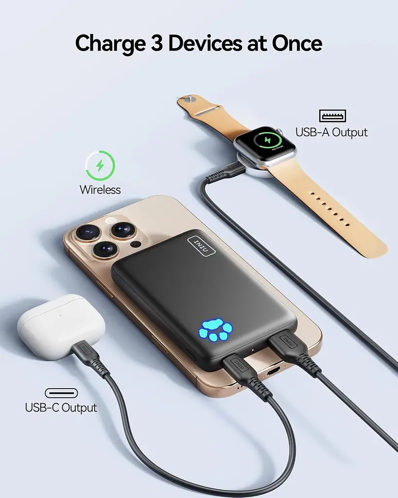 Павербанк INIU Qi2 MagSafe 10000 мА·год із швидкою зарядкою 30 Вт - фото 6