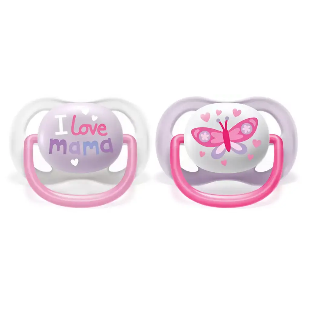 Пустушка Philips Avent Ultra Air I love для дівчинки, 0-6 місяців, 2 шт. (SCF080/02) - фото 4