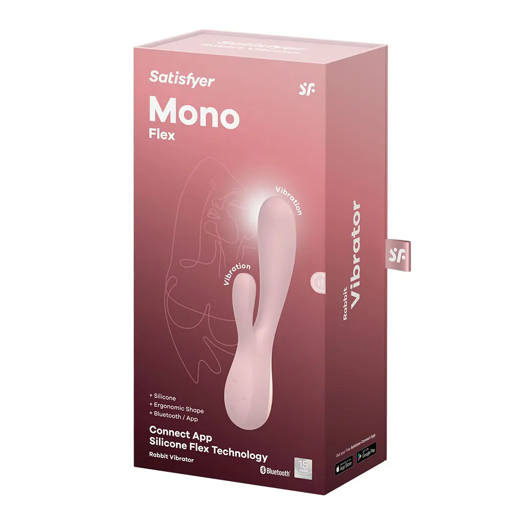 Смарт вібратор-кролик Satisfyer Mono Flex Mauve, 2 мотори, керування через інтернет - фото 4