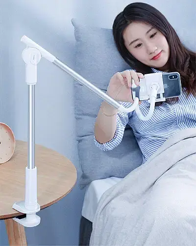 Кріплення для телефону Baseus Unlimited adjustment lazy phone holder сріблястий SULR-0S - фото 2