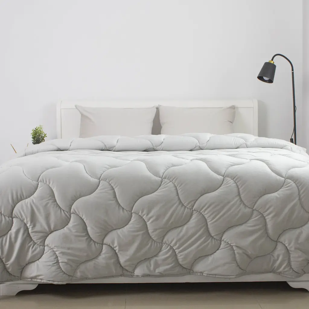 Ковдра ТЕП Velour світло-сіра зі штучним наповнювачем Double Air 180x210 см - фото 2