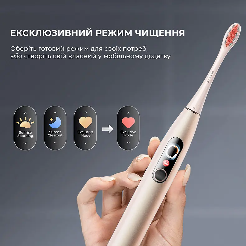 Электрическая зубная щетка Oclean X Pro Digital Duo Set Dark Blue + Golden - фото 9