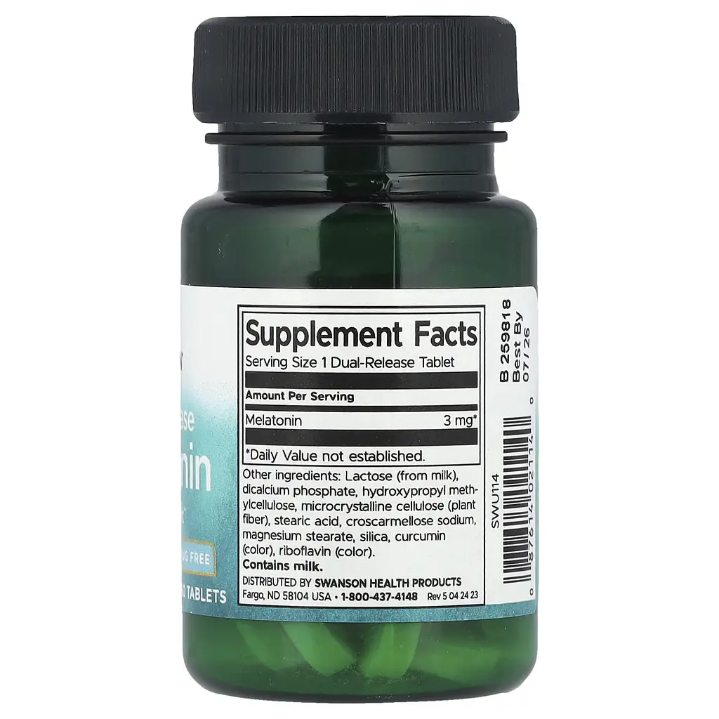 Мелатонин Swanson Melatonin Dual Release 3 мг 60 таблеток - фото 2