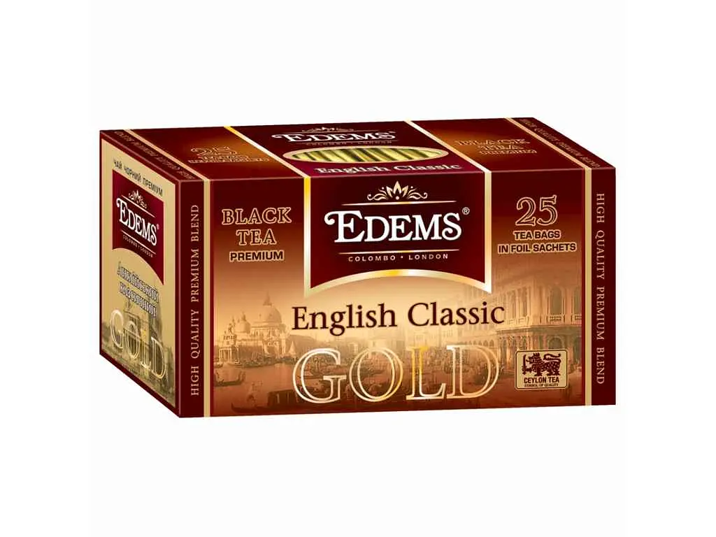 Чай пакетований чорний Еdems 25 пакетиків Англ.класичний GOLD