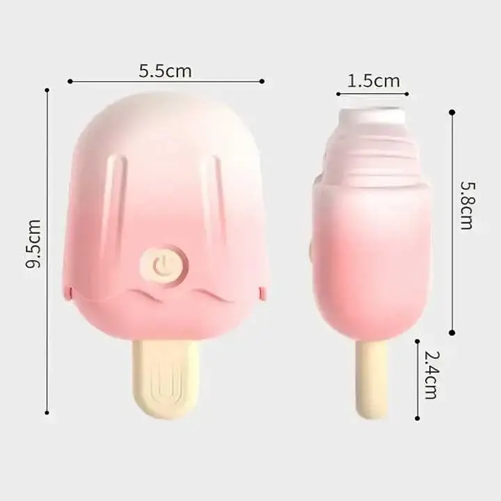 Вакуумний кліторальний вібростимулятор Ice Lolly у формі морозива Невеликий компактний розмір — вуманайзер на 10 режимів - фото 4
