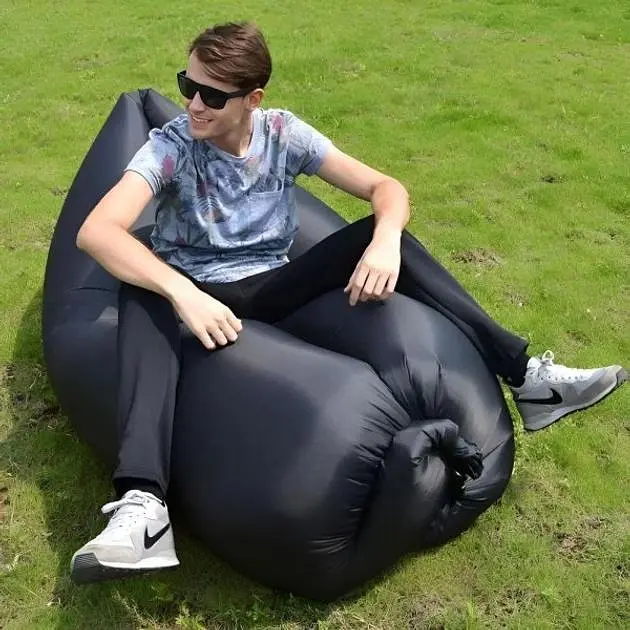 Ламзак пляжний надувний Good Idea AIR SOFA водонепроникний нейлон 180х70 см чорний  - фото 4