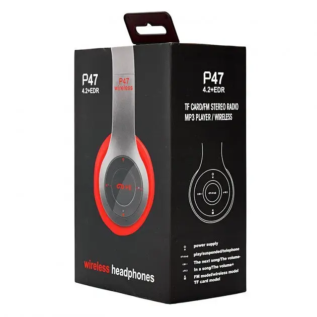 Бездротові навушники Bluetooth Wireless Headset P47 Red - фото 3