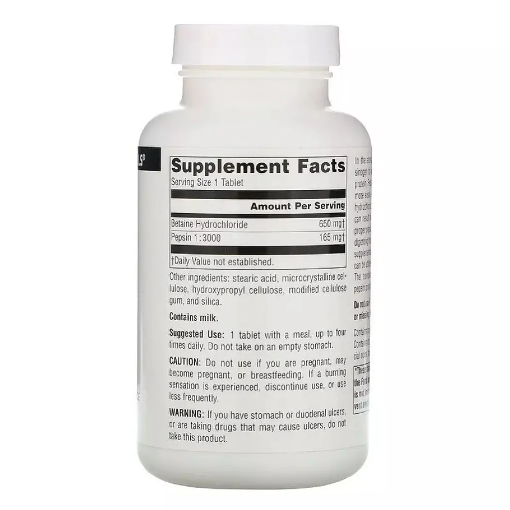 Натуральна добавка Source Naturals Betaine HCl 650 mg, 90 таблеток - фото 2