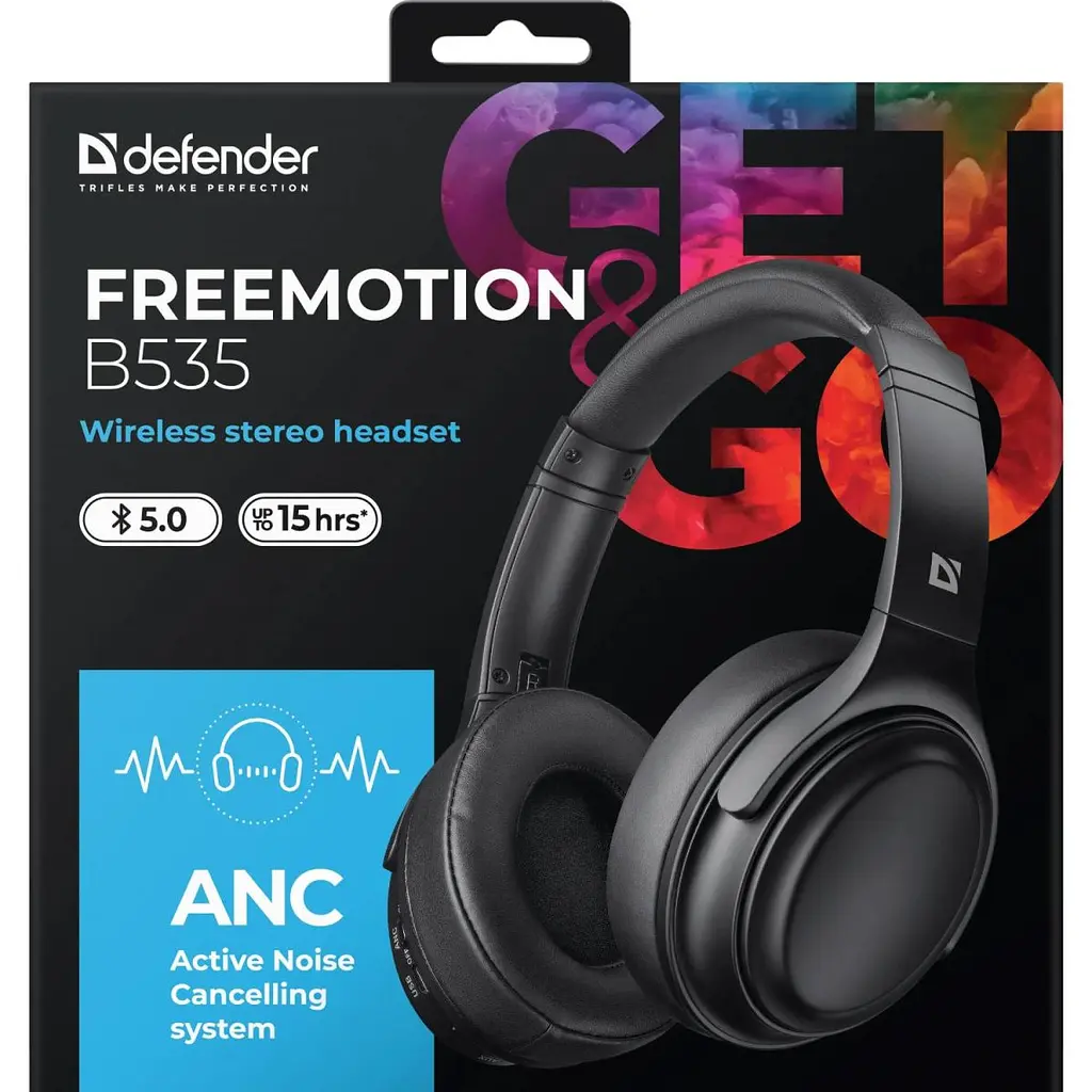 Гарнітура Defender FreeMotion B535 Bluetooth + 3.5 мм ANCBlack (63535) - фото 7