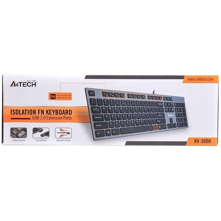 Клавіатура дротова A4Tech KV-300H USB Grey - фото 4