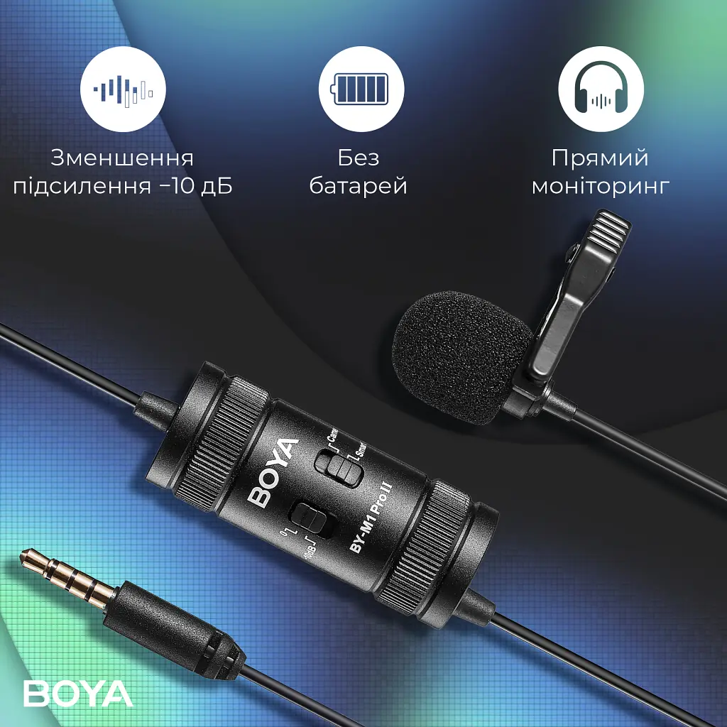 Мікрофон Boya BY-M1 Pro II Black (BY-M1 Pro II) - фото 12