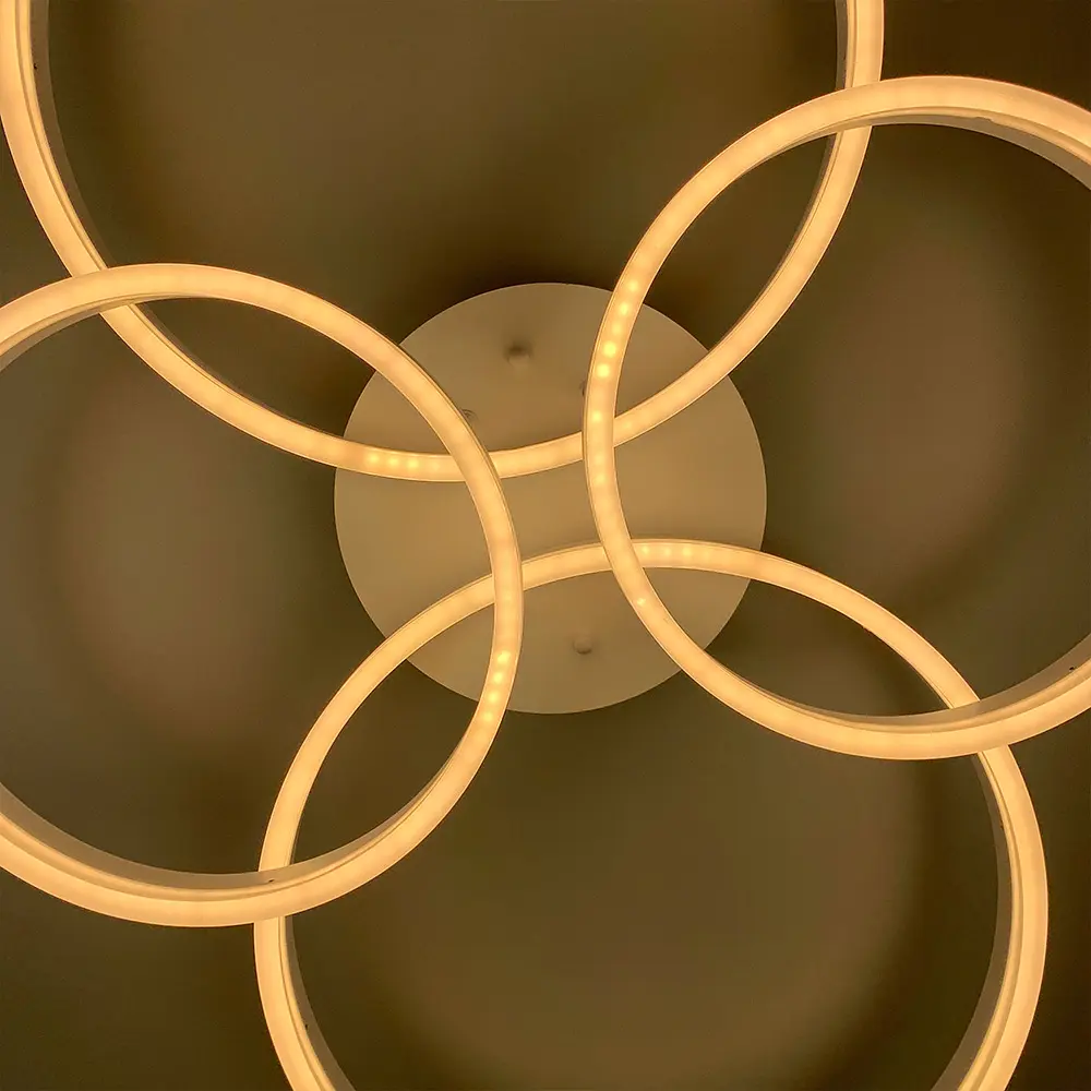 Потолочная LED люстра в белом корпусе на 4 кольца Line.F A 8008/2+2 WH - фото 6