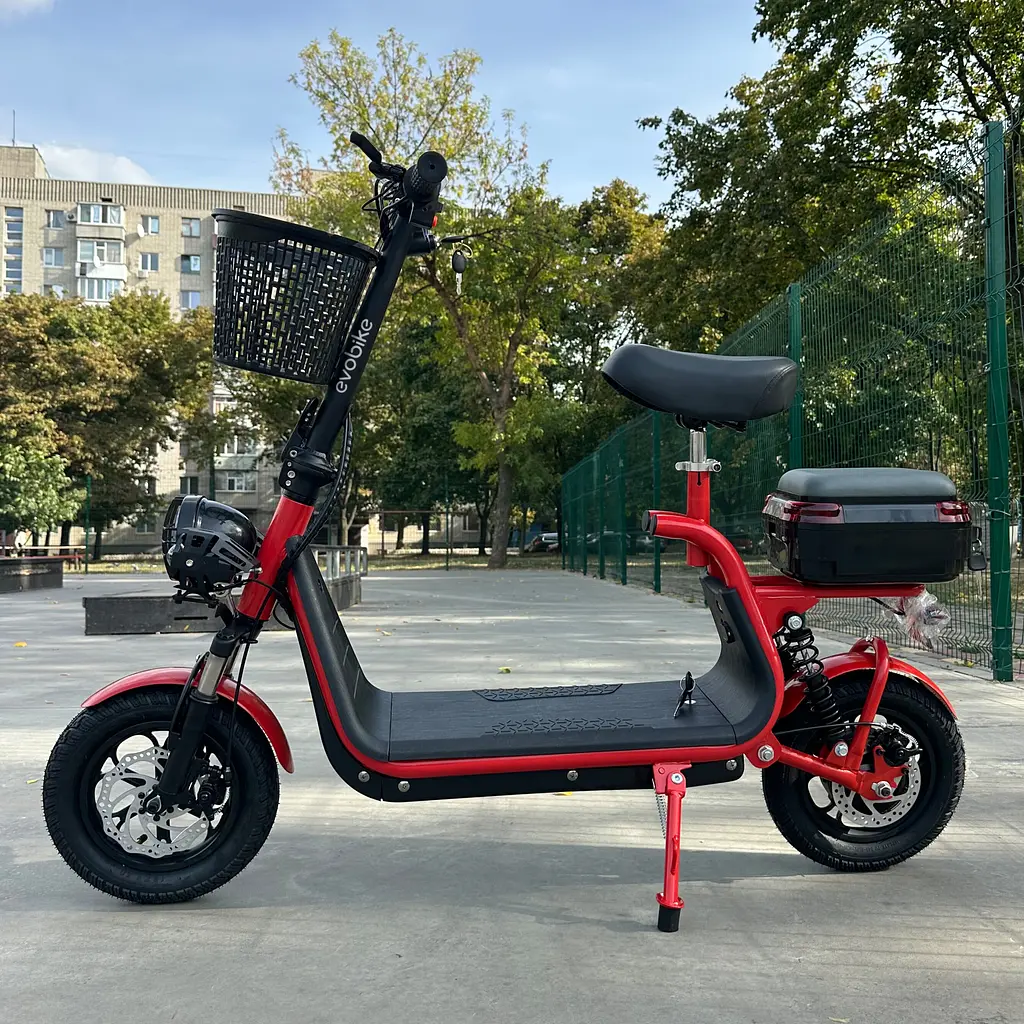 Электросамокат EVOBIKE Zen U12 MAX 2025 года красный | электросамокат с тремя фарами, корзинкой и багажником - фото 11