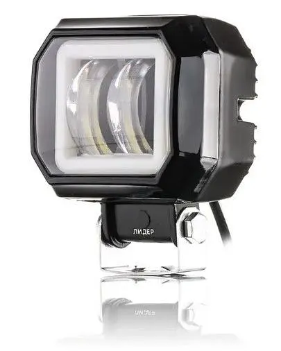 Фари додаткові LED 20W (10W x 2) 95x73x60 mm / Лінза з ДХО 10-30V Ближнє світло / Синій Обід 1 шт. (F20BL) - фото 2
