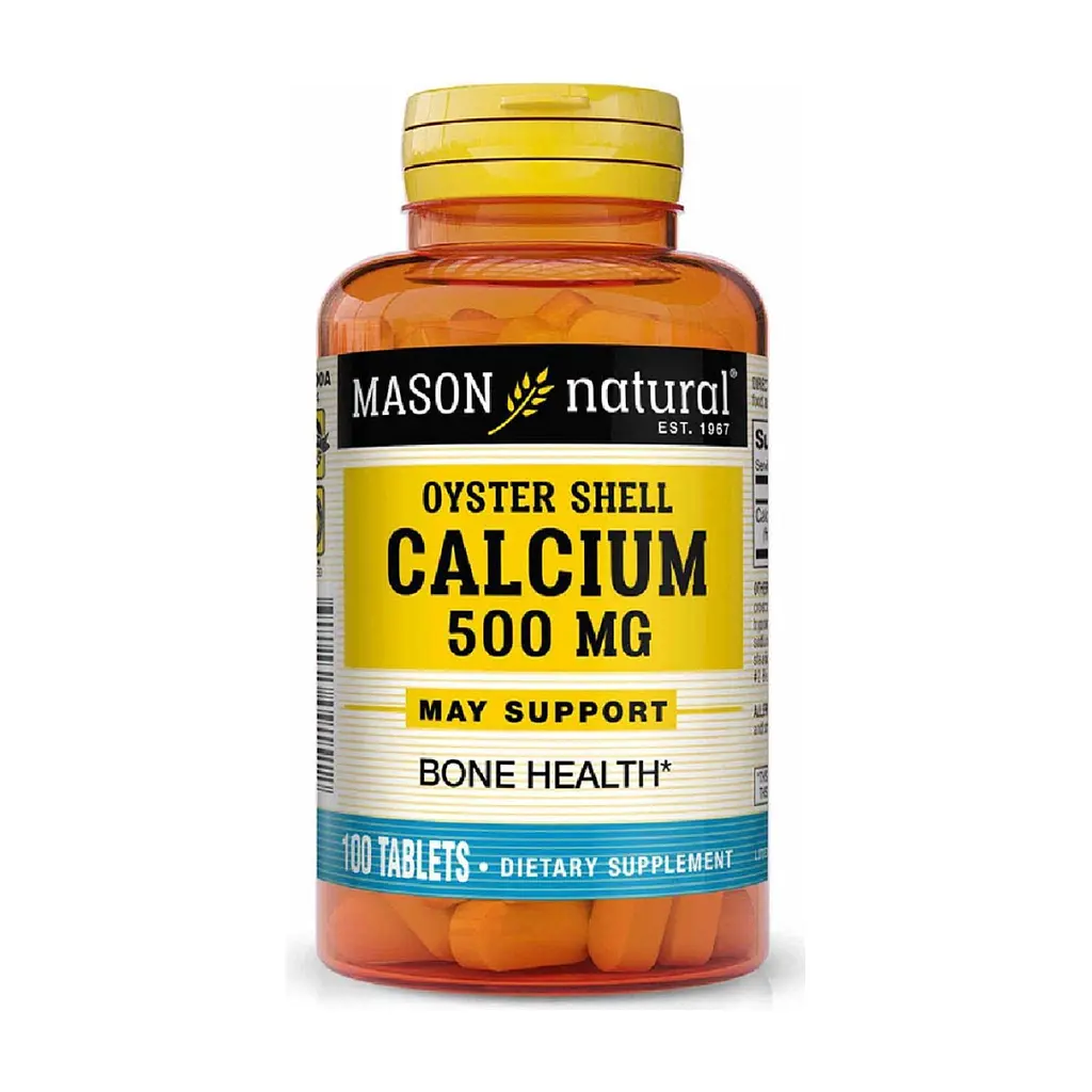 Мінерали Mason Natural Кальцій з мушлі устриці 500 мг, Calcium 500 mg Oyster Shell, (MAV09151)