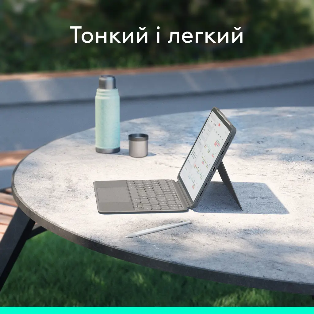 Чохол до планшета Logitech Combo Touch for iPad Air 13-inch (M2) OXFORD GREY - US (920-012618) - фото 9