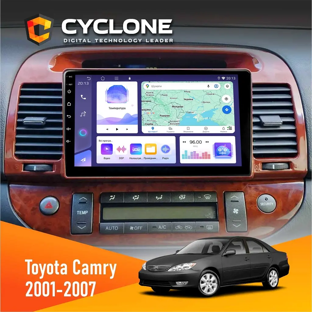 Штатна магнітола Toyota Camry 30 2001-2007 Cyclone C9-011 4x64, DSP Cyclone (НФ-00007152)