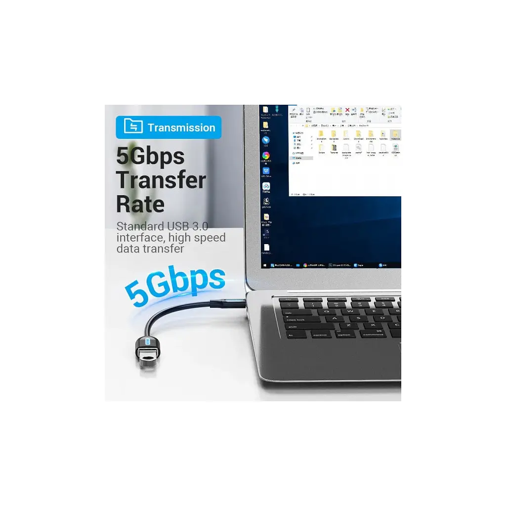 Переходник OTG USB 3.1 AF to USB-C 0.15m black VENTION (CCVBB) - фото 4