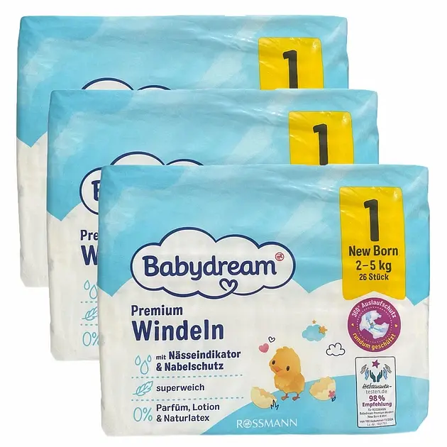 Підгузки Babydream Premium 1 (2-5 кг), 78 шт