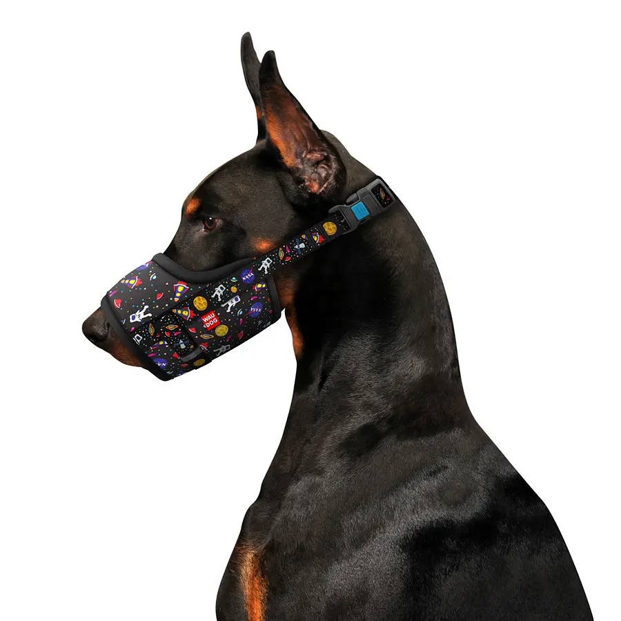 Намордник для собак WAUDOG Nylon, малюнок "NASA", пластиковий фастекс, розмір №1, О 14-20 см - фото 3