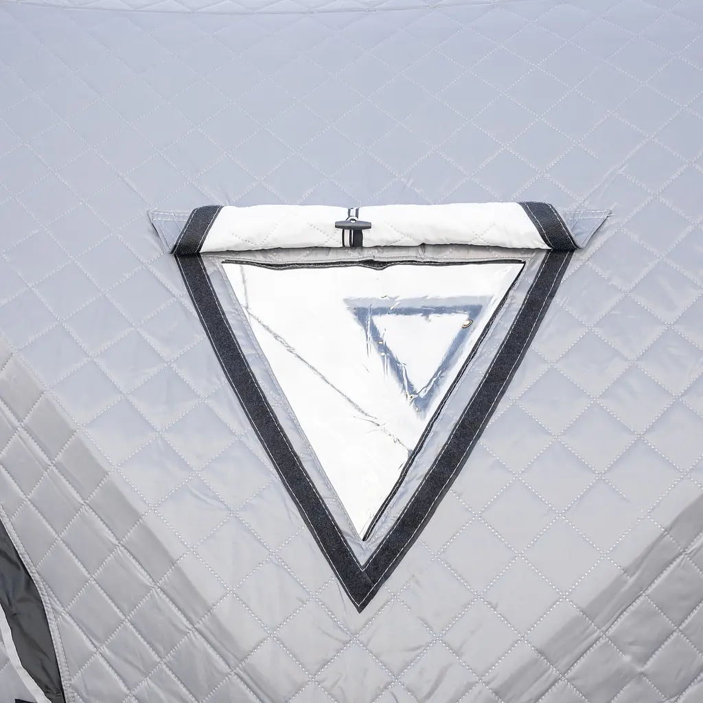 Палатка зимняя утепленная "Куб" (3-местная 210х210х210), Зимняя палатка для рыбака туризма кемпинга и путешествий серый Lugi LU-BD18G - фото 4