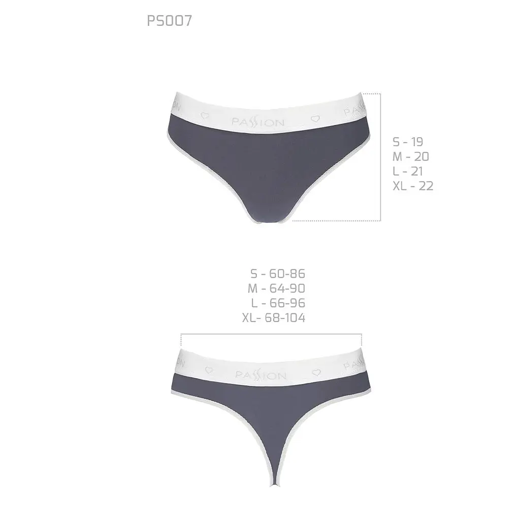 Спортивні трусики-стрінги Passion PS007 PANTIES XL, dark grey - фото 5