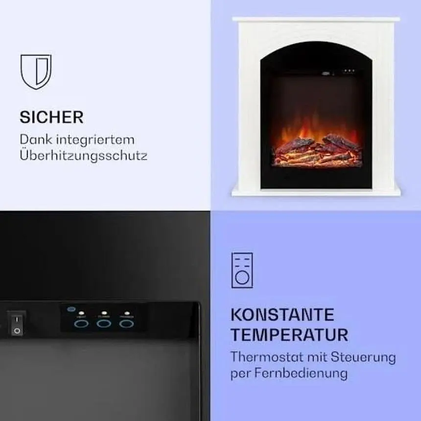 Электрический камин Klarstein Elbrus 2000 Вт LED белый (10037971) - фото 3