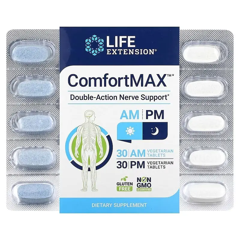 Комфорт макс, ComfortMax, подвійна дія для підтримки нервової системи, для ранку та Life Extension vit0001685 - фото 2
