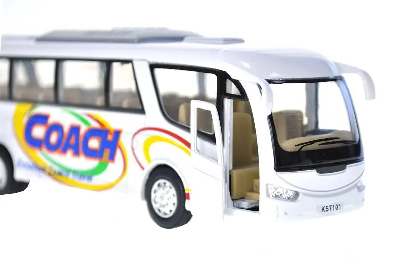 Іграшковий автобус туристичний Kinsfun Coach Travel металевий Kinsmart KS7101W, інерція, 4 кольори - фото 5