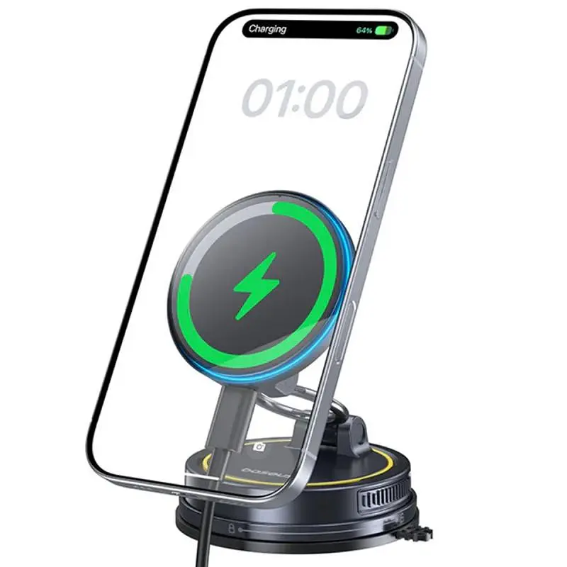 Автотримач з БЗП Baseus PrimeTrip VC2 Flex Pro Magnetic Wireless Charging (C0013F) Cosmic Black - фото 4
