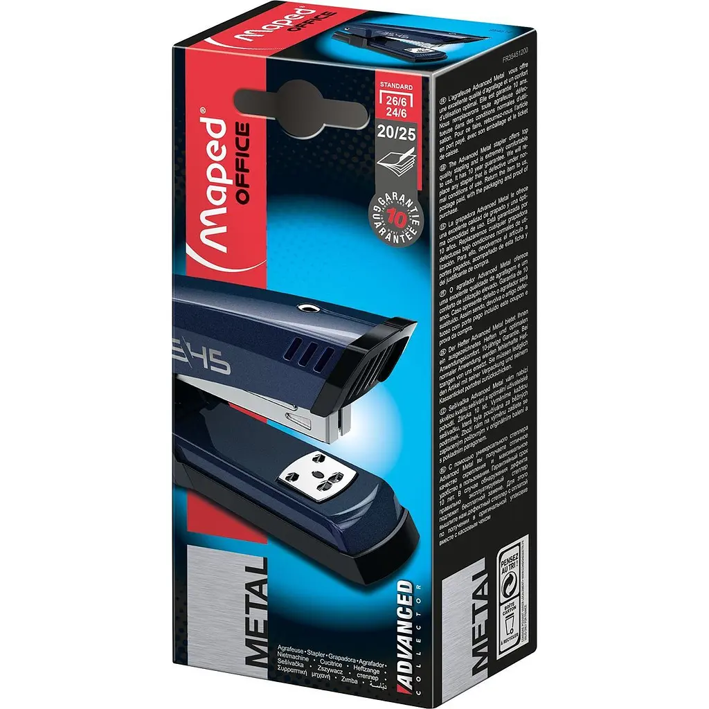 Степлер настільний  Maped Advanced Metal №24/6, 26/6, 25 аркушів синій металік (MP.354512) - фото 5