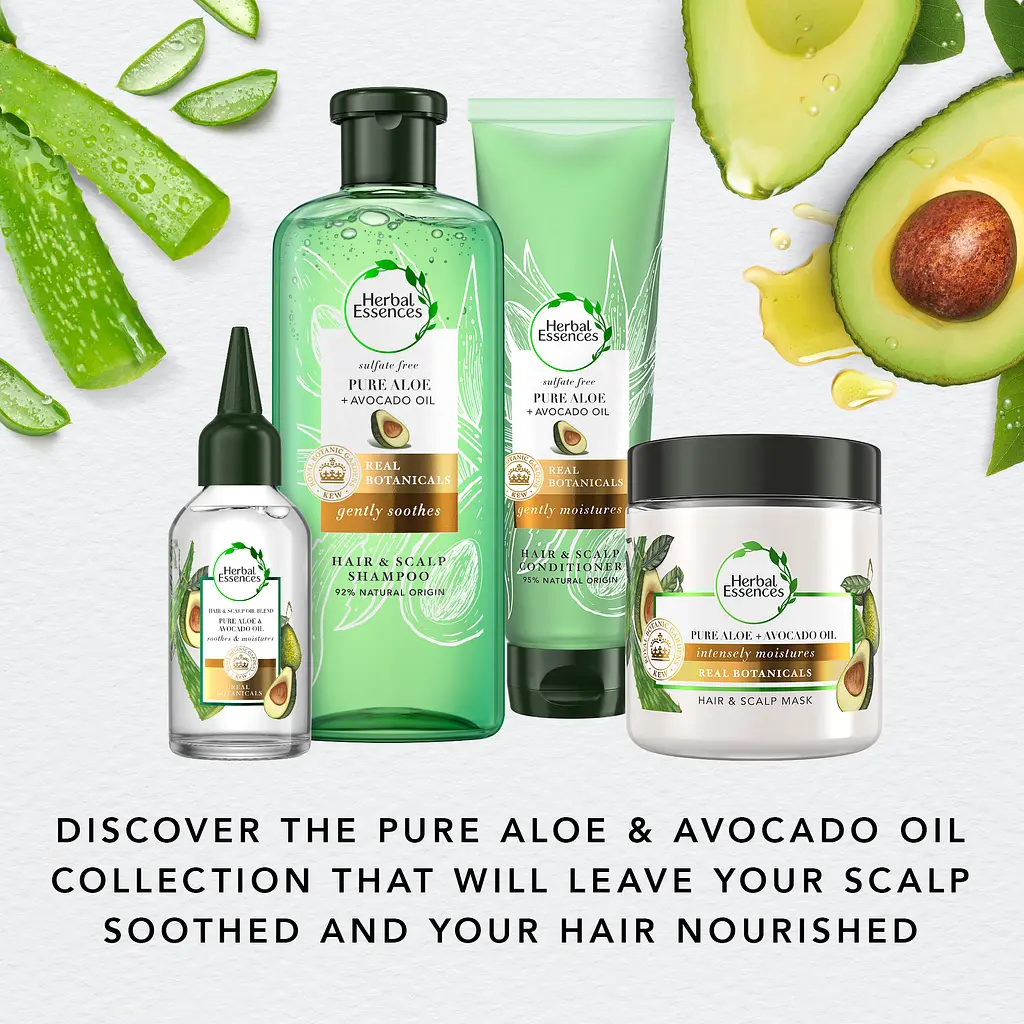 Безсульфатний бальзам-ополіскувач Herbal Essences Алое та масло авокадо для чутливої шкіри голови 275 мл - фото 7