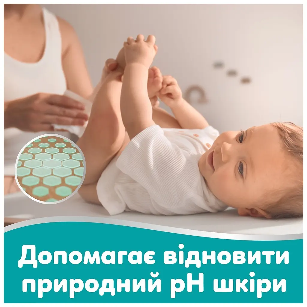 Дитячі вологі серветки Pampers 99 Water, 60 шт (8006530116558) - фото 5