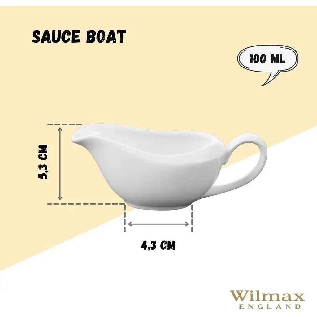 Соусник Wilmax порцеляновий 100 мл білий (WL-996014) - фото 3