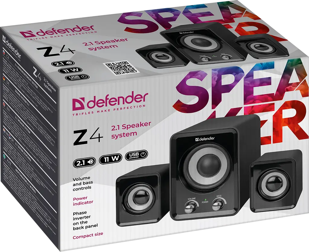 Акустична система 2.1 Defender Z4, 11 Вт, USB - фото 2