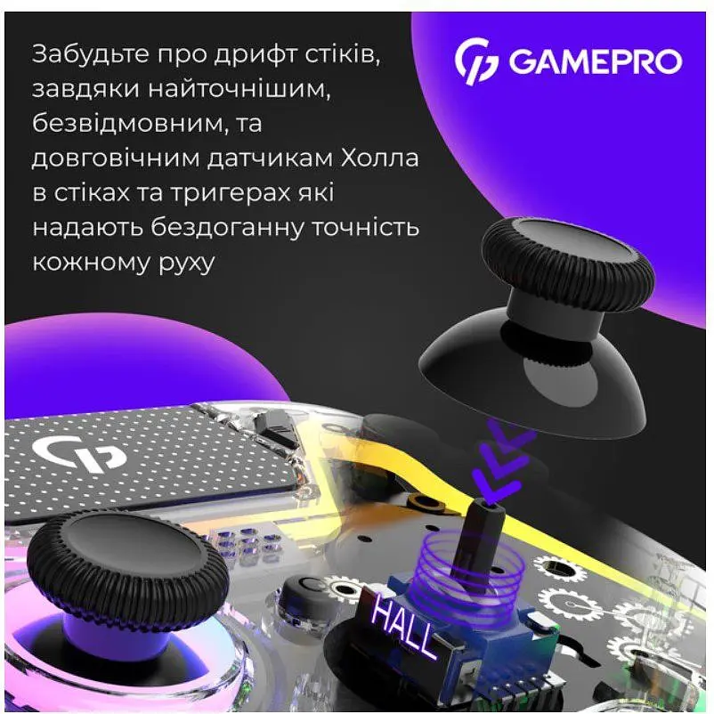 Геймпад Bluetooth джойстик GamePro GPS-13T Bluetooth 5.3/USB (PC/iOS/Android/PS3/PS4) DualShock RGB - фото 9