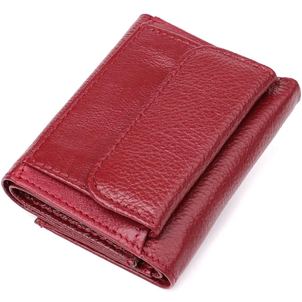 Мініатюрний жіночий гаманець із натуральної шкіри ST Leather 23082 бордовий - фото 2