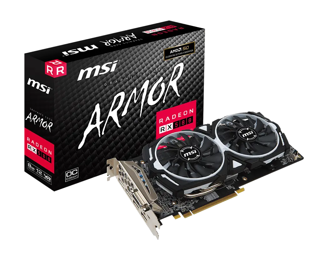 Відеокарта AMD Radeon RX 580 8GB MSI Armor OC (RX 580 ARMOR 8G OC) Б/В - фото 2