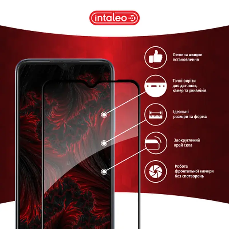 Скло захисне Intaleo Full Glue Oppo A18 Black (1283126583179) - фото 3