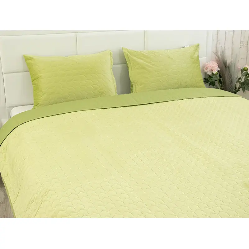 Покривало Руно двостороннє декоративне Velour Green banana зигзаг 150х220 см - фото 7